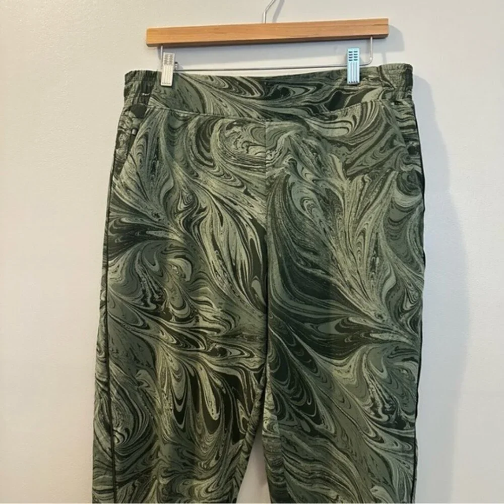 Athleta Brooklyn Jogger High Rise Pants Sumi Marble Green Size 16